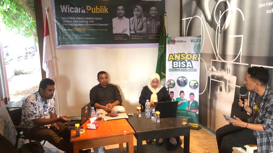 Dialog Publik Ansor Tidore: ISNU, KNPI, dan Pemda Satu Meja Bahas Peran UMKM Lokal